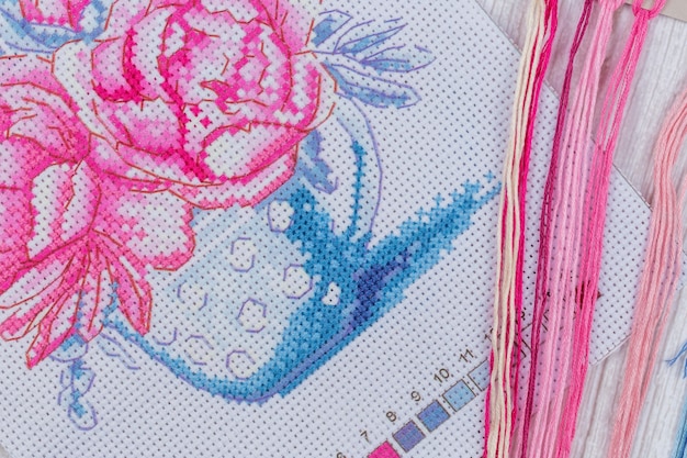 detale haftu na tkaninie